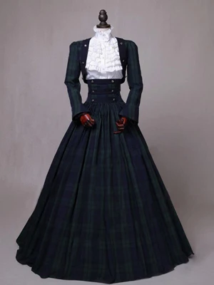 Женская готическая одежда цвета шампанского викторианское платье викторианская эпоха атласные длинные платья - Цвет: color