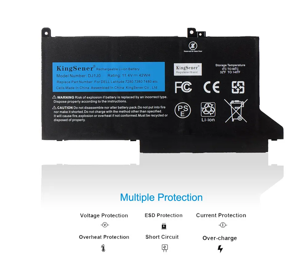 Bateria do Portátil Dell Latitude 12 7000 7280 7380 Série 7480 Pgfx4 Onfoh Dj1jo 0nf0h 11.4v 42wh Kingsener-dj1j0 - Imagem 4