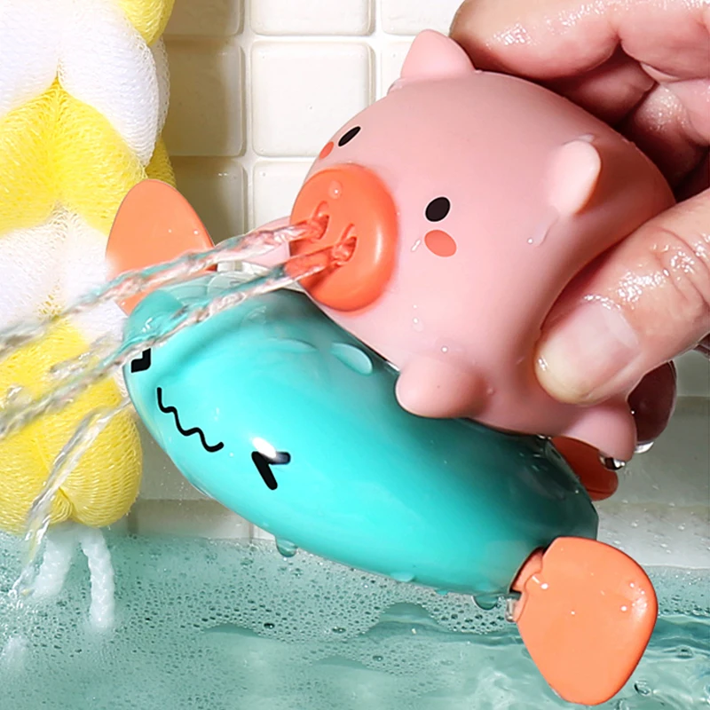 Jouets de bain mignon dessin animé Animal cochon classique bébé jet d'eau cochon eau jouet bébé natation tortue eau jouet enfants plage bain jouet