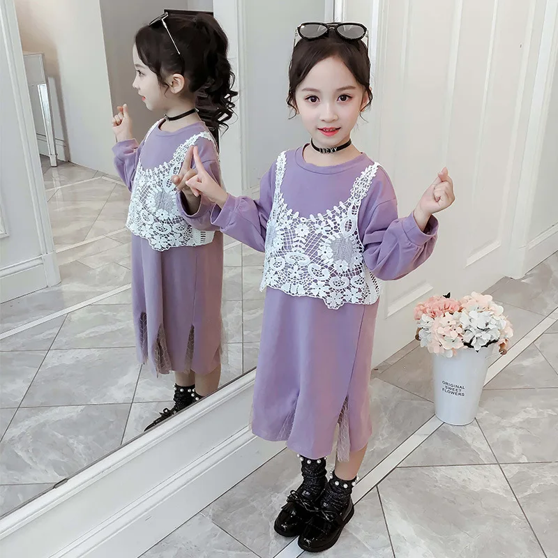 

girls dress long sleeve 2019 autumn 10 to 12 years casual fall kids clothes