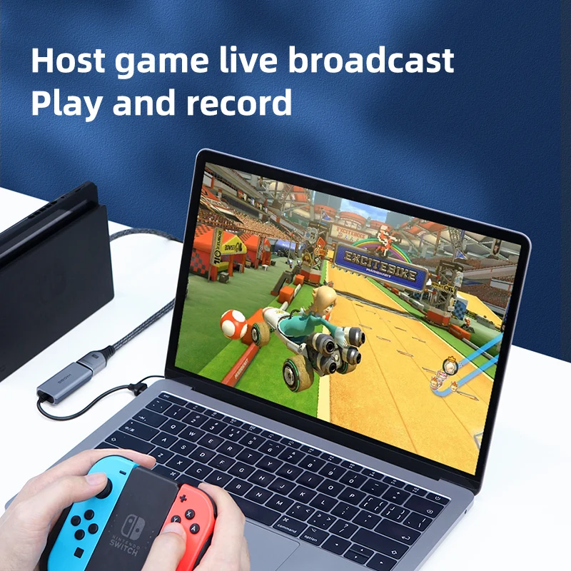 Hagibis HDMI-compatible to USB 3.0 Type-c Video Capture Card video capture adapter Dual interface Video Game Grabber Record for PS5 Switch Live Camera