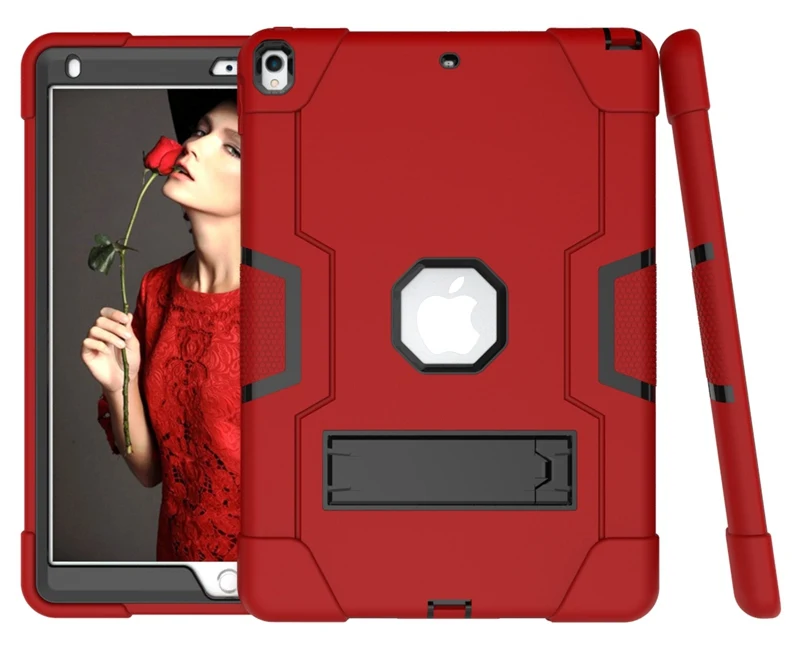 Red and Black Для Apple iPad Air 3 10,5 Броня противоударный гибридный защитный чехол-подставка для iPad Pro 10,5 - Цвет: Red and Black