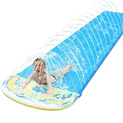 Clispeed Children Water Slide 100 x 480 Racing Lane with Sprinklers Outdoor Summer for Lawn Yard Garden