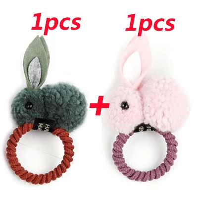 2pcs Style 5 Модные милые эластичные резинки для волос с героями мультфильмов; резинки для волос; резинки; повязки на голову; аксессуары для волос для детей; для девочек - Цвет: 2pcs Style 5