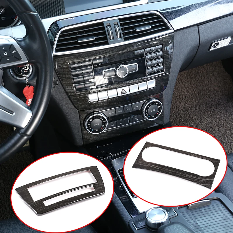 Черное дерево зерна для Mercedes Benz C Class W204 2011-2013 Автомобильный мультимедийный переключатель панели наклейки аксессуары