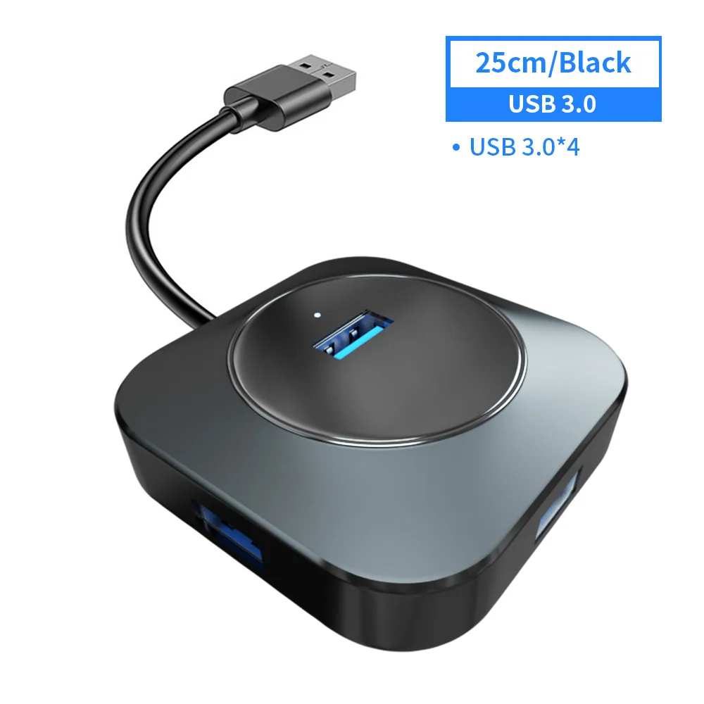 USB 3.0X4 black USB 3,0 концентратор 4 Порты и разъёмы многопортовый usb-адаптер USB3.0 Порты и разъёмы с микро-зарядка для MacBook, Surface Pro 6, 5 шт./набор, компьютерные аксессуары USB HUB - Цвет: USB 3.0X4 black