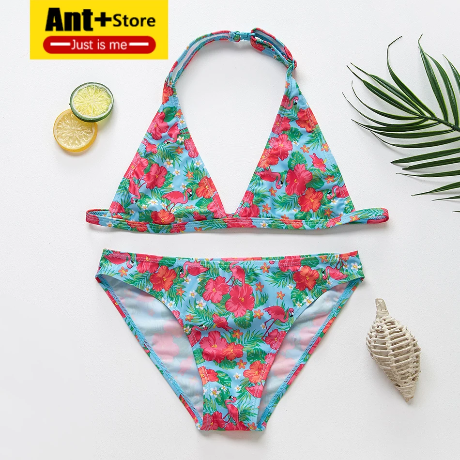

2019 Girl Swimsuit Two Pieces Children's Swimwear Suits Children Split Hollow Falbala Bikini Sets Bathing Suit Kids Swimwear