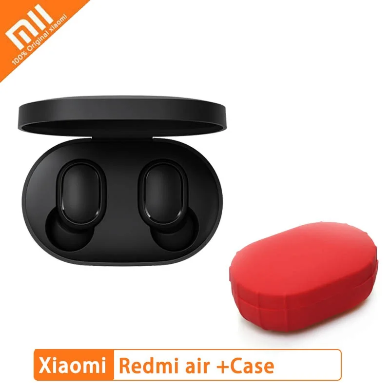 Add Red Case Xiaomi Redmi Airdots TWS Bluetooth 5,0 наушники стерео беспроводные активные шумоподавления с микрофоном свободные Наушники управление AI - Цвет: Add Red Case