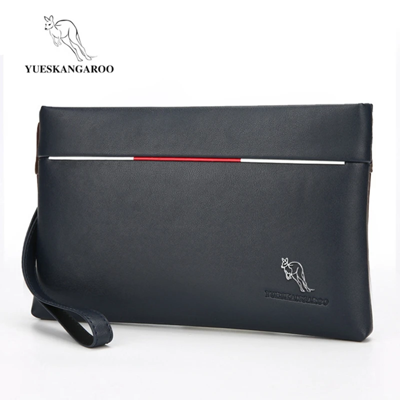YUESKANGAROO, мужской клатч, мягкая кожа, большая вместительность, деловые кошельки-конверты, повседневный удобный кошелек для телефона, мужские длинные кошельки