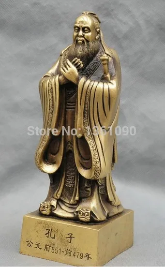 YM 314 9 ''китайская бронза древность sage Confucius power Dekor бронзовая статуя