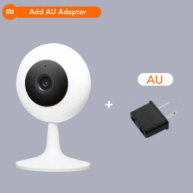 Add AU plug Xiaomi Mijia Xiaobai Smart Camera Popular Version 1080P HD Wireless Wifi Infrared Night Vision 360 Angle IP Home Camera CCTV - Colour: Add AU plug