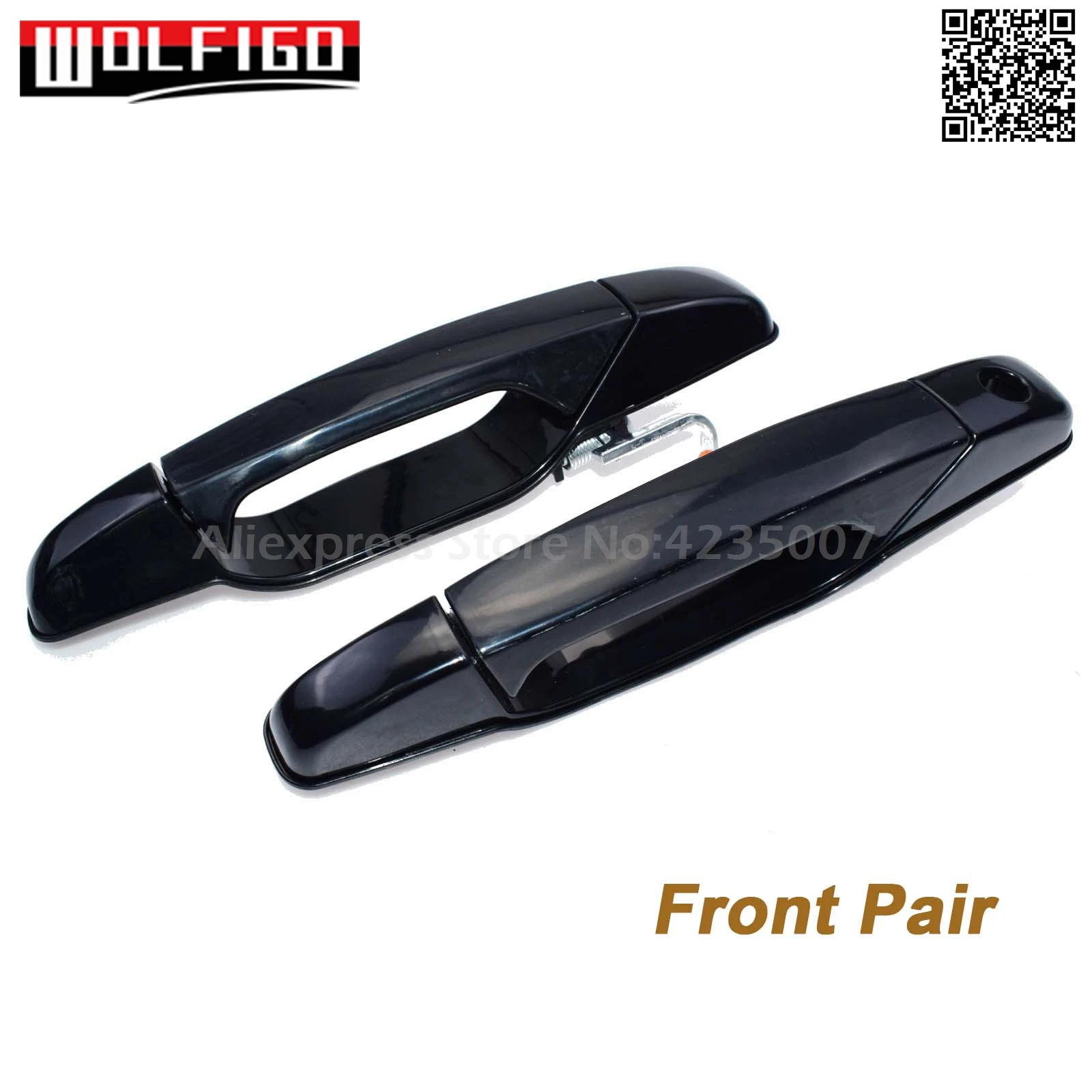 Front Pair WOLFIGO Передние Задние LH RH черные наружные дверные ручки для Chevrolet Silverado Suburban Yukon 20828237,25890220, 20954815, 25890260 - Цвет: Front Pair