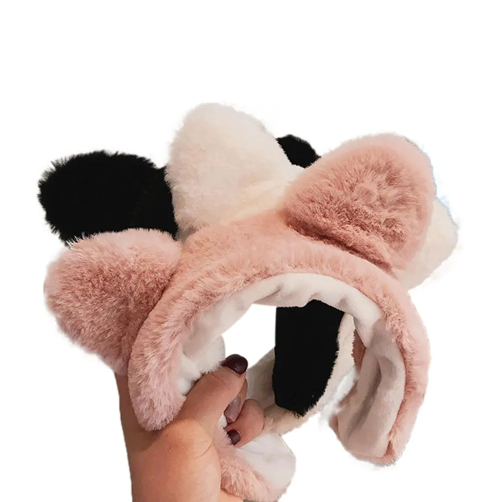 Women Girl Plush Headband Cute Cat Ears HairBand Soft Makeup Face Wash Headwrap | Детская одежда и обувь