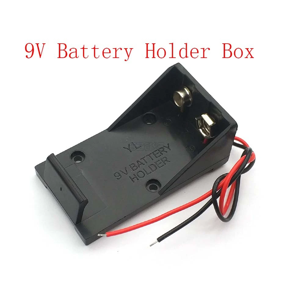 

9V Battery Clip Holder Case Box with Wire Leads DIY