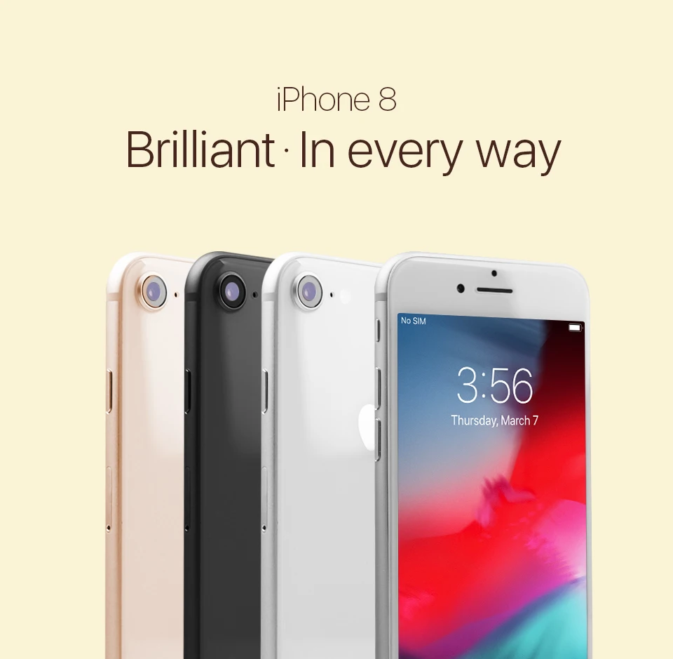 Смартфон Apple iPhone 8 4G LTE 4," 12MP 326ppi TouchSreen Apple A11 Hexa-core 2 Гб ram 64 Гб/256 г ram iOS Touch ID мобильный телефон
