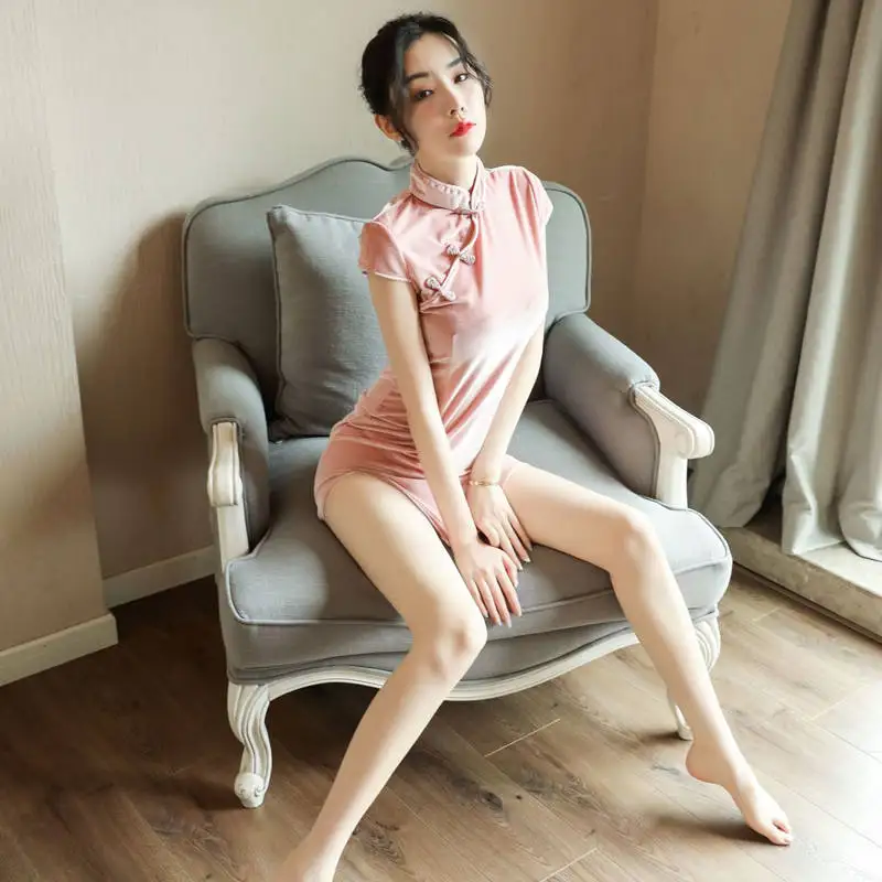 Cosplay&ware Fresh Girl Short-sleeved Sexy Underwear Spring And Summer Dress T Split Fashion Temperament Slim Cheongsam Skirt -Zentai shop online Hd3ca6dcdcef245878a4c04d59aa577b3m.jpg