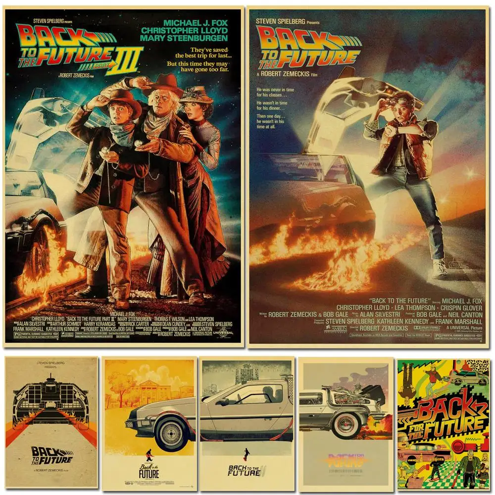 Vintage Classic Movie Back to The Future Retro Poster Kraft Paper High Quality Home Room Art Print Wall Stickers