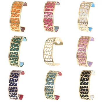 

Cremo Bracelets&Bangles For Women Stainless Steel Reversible Faux Leather georgette Bracelet manchette femme Anniversary Gifts