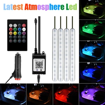 

Car Atmosphere Light Foot Light USB/Cigarette Lighter Remote Control APP Interior Decorative Ambient LED Lamp Strip Accessories