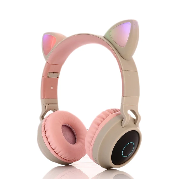 Skin Color ABHU-новинка, игровые светодиодный наушники, Bluetooth, 5,0, для молодых людей, детская гарнитура для телефона, ПК, ноутбука, детские наушники, карта 3,5 мм, разъем - Цвет: Skin Color