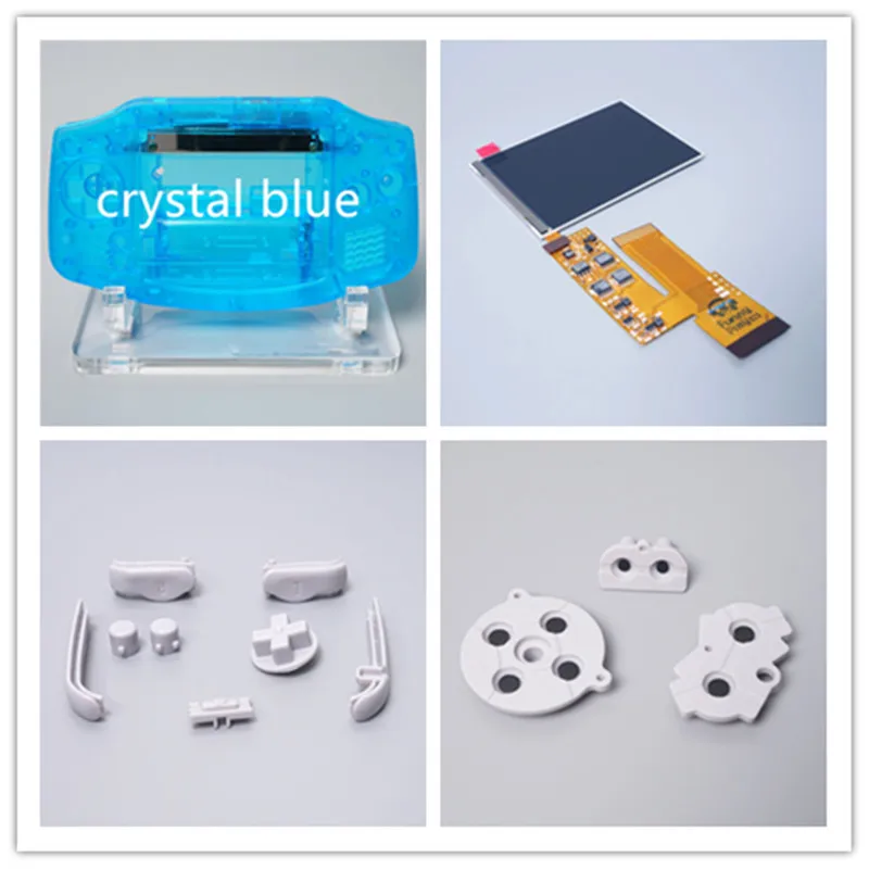 1pc kit C blue shell FUNNYPLAYING для GBA ips 4 пикселя в 1 ips полный угол обзора ЖК для GAMEBOY ADVANCE заменить 10 уровней яркости V2 GBA - Цвет: 1pc kit C blue shell
