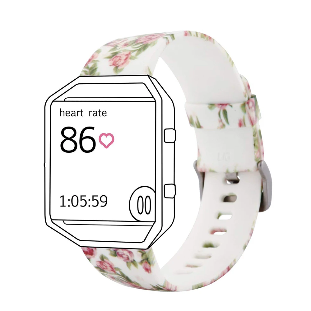Baaletc для Fitbit Blaze ремешки замена силиконовый ремешок несколько узоров Смарт Браслет ремешок для Fitbit Blaze - Цвет: SMALL FLOWER