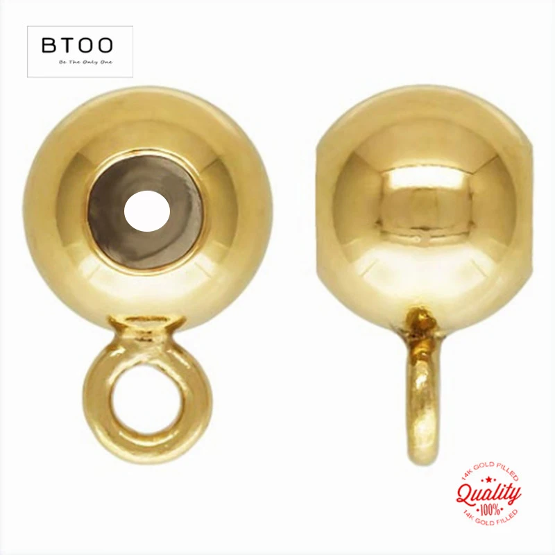 

14K Gold Filled Bead with Silicone Insert and Ring Gold Beads for Jewelry Making Handmde DIY Accessories Gold Jewelry Findings