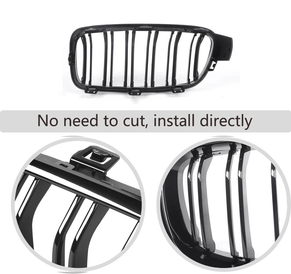 F30 Grill Black Kidney Grille Styling Bumper for BMW F30 3 Series 2012-F31 F35 316i 318d 320i 325d Car Front Grille ABS