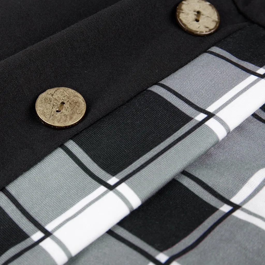 Женские топы и блузки винтажная Клетчатая блуза с длинными рукавами на пуговицах