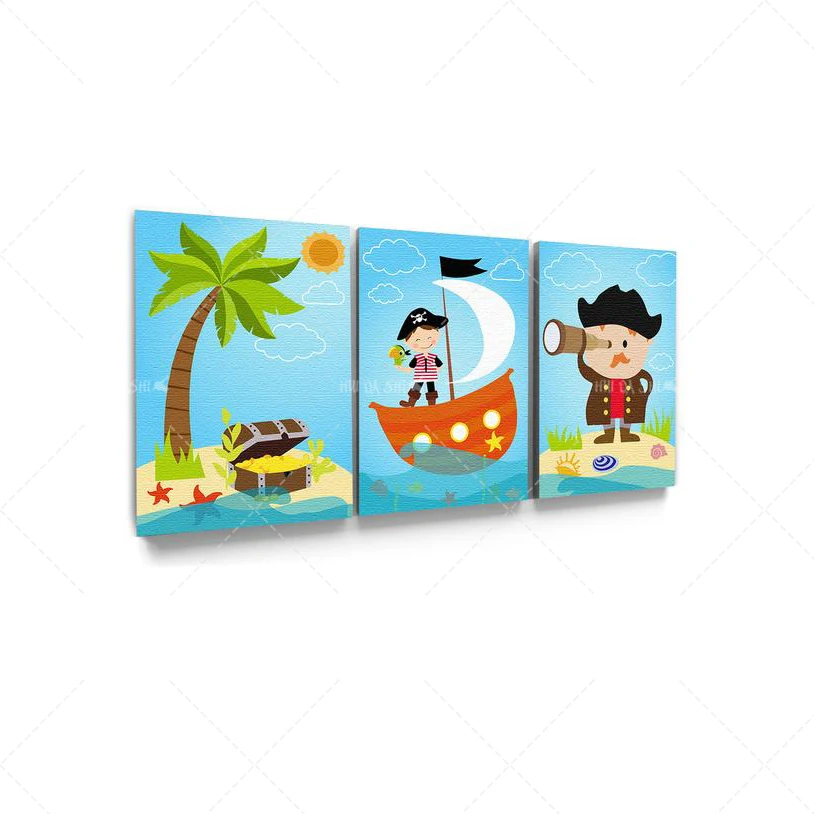 

Wall Art Canvas Painting Nordic Abstract Pirates Picture Nursery Art Poster Print Wall Picture Home Decor Posters Kid Bedroom