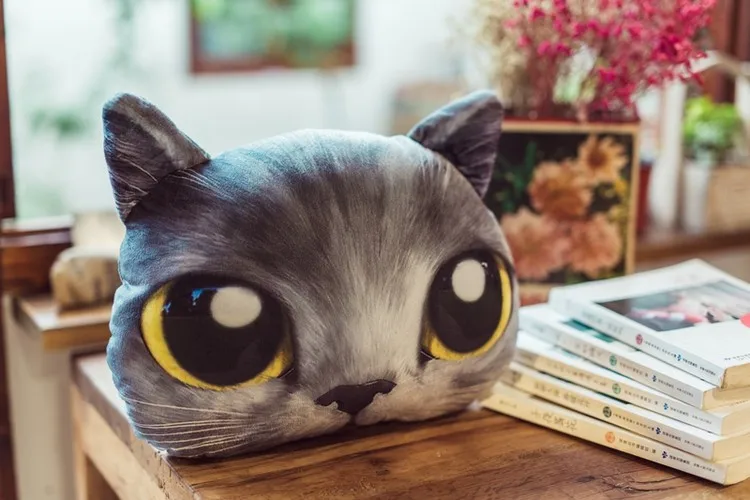Креативная Модель 3D кошачья голова плюшевые игрушки подушка милый кот сиамская кошка автомобиль домашний диван подушка