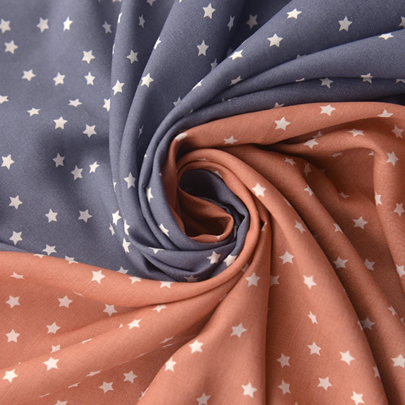 

140x50cm star cotton viscose cloth make dress pajamas trousers baby clothing sheets quilt cover fabric 160g/m