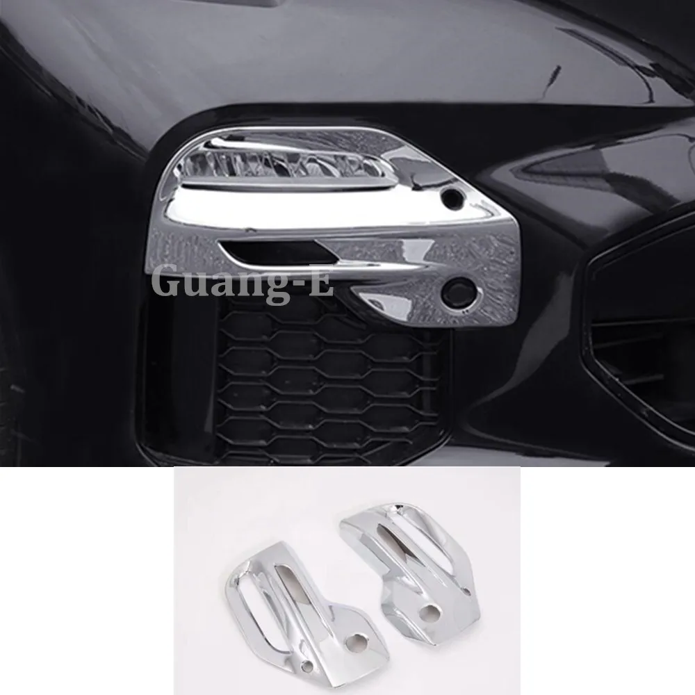 

Car body front fog light lamp detector frame sticker styling ABS Chrome trim parts 2pcs For BMW X5 xDrive G05 2019 2020