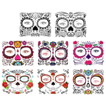

8 pcs Face Stickers Cartoon Waterproof Temporary Stickers for Adults