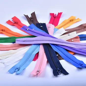 

120 PCS Mixed Color ylon flash zippers in bulk for craft sewing tailor