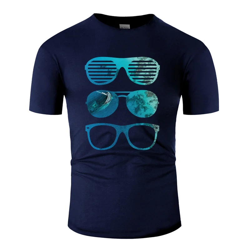Men-Navy Blue Графический комический солнцезащитные очки Футболка Мужская Унисекс Большой размер S~ 5xl стандартная Мужская футболка хлопок с круглым вырезом наивысшего качества - Цвет: Men-Navy Blue