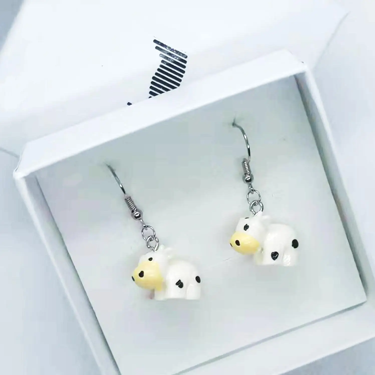 2019 милые забавные серьги в виде коровы кавайные женские животных подарки висячие