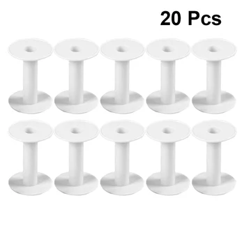 

20pcs Plastic Spools Weaving Bobbins Empty Thread Spool Craft Spools (White)