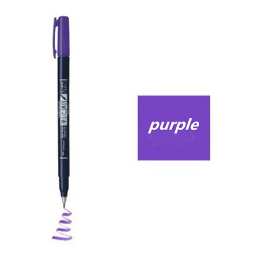 purple soft head 1 шт. Tombow ручка-кисть для каллиграфии практика каллиграфии маркер ручка с надписью мягкий почерк школьные офисные принадлежности канцелярские принадлежности - Цвет: purple soft head