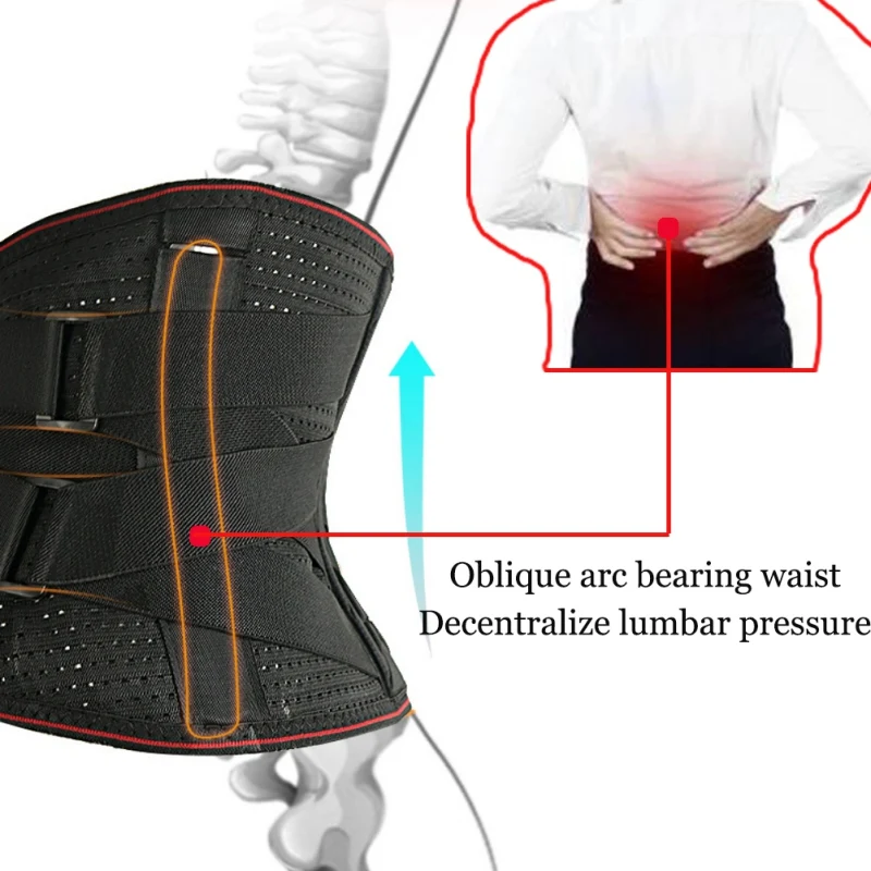 H Tactical Belt Waist Support Lumbar Corset Elastic Breathable Lumbar Brace Recovery Orthopedic Posture Back Pain Relief Brace