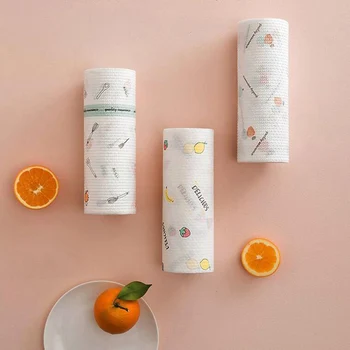 

50 sheets / roll kitchen oil-absorbing paper towels dish cloth kitchen accessories cleaning towel disposable dish cloth