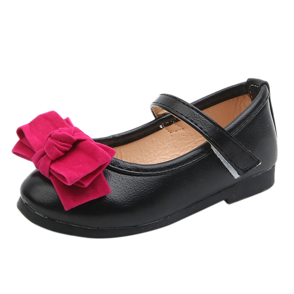 Новая Осенняя обувь для девочек, детская обувь, одноцветная обувь принцессы с бантом, обувь для студентов, 3 цвета# BL2 - Цвет: Черный