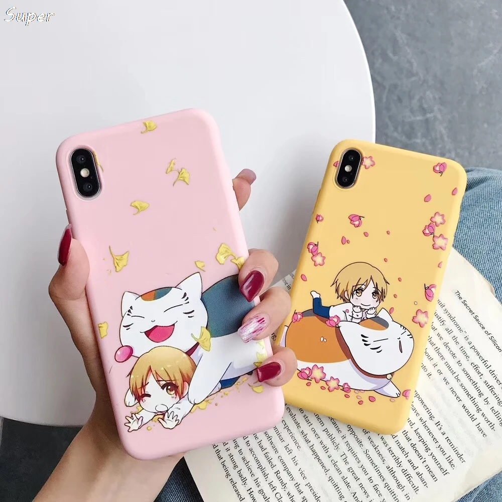 Japan Cute Cartoon Madara Cat teacher Natsume yuujinchou phone case cover for iphone 11 Pro 7 8 6 s Plus X XS Max Xr candy coque |