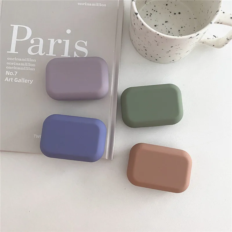 Mini Texture Matte Solid Color Contact Lens Case Women Portable Travel Set Eye Lenses Storage Box