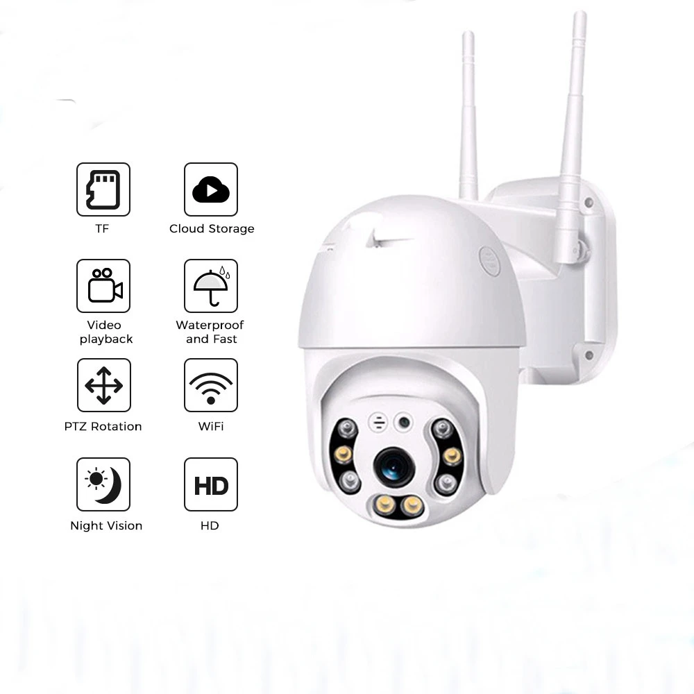

1080P PTZ IP Camera Wifi Outdoor Speed Dome Wireless Wifi Security Camera Pan Tilt 8X Digital Zoom 4MP Network CCTV Surveillance
