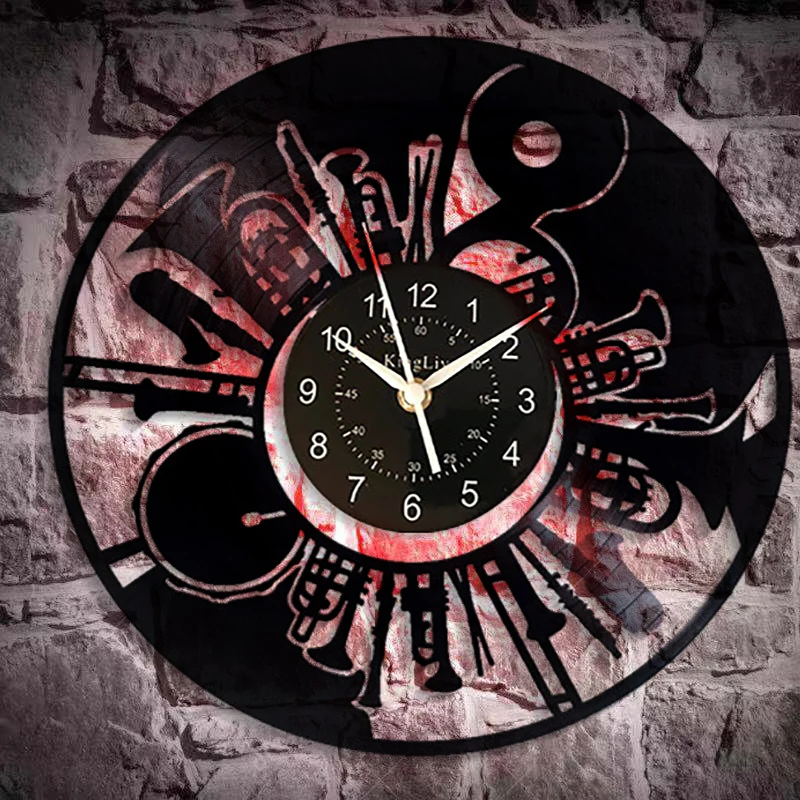 

Vintage style drum vinyl wall clock 12 inch black decorate your home gift ideas for men and women Cool Unique modern