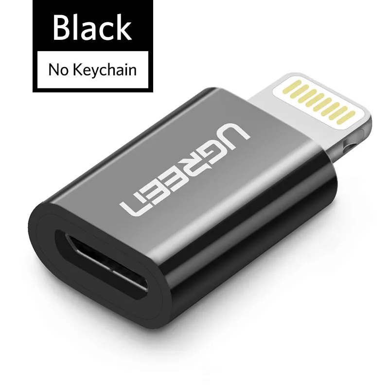 Black ABS Ugreen USB адаптер для iPhone 8 Lightning-Micro USB для iPhone 11 Pro XS 7 адаптер для быстрой зарядки и синхронизации данных для iPad USB кабель - Цвет: Black ABS