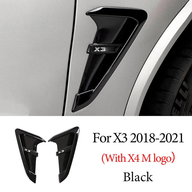 Car Front Fender,Thunder Edition Side Air Vent Cover Sticker,ABS,For BMW X3 G01 X4 G02 2018-2021,With M logo,Replacement Parts For X3 Black