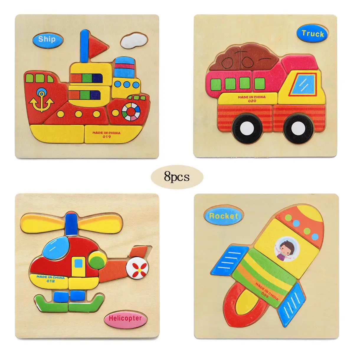 rompecabezas de madera 8 piezas