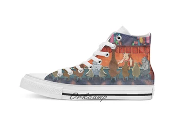 

Street Food Custom Casual High Top lace-up Canvas shoes sneakers Drop shipping